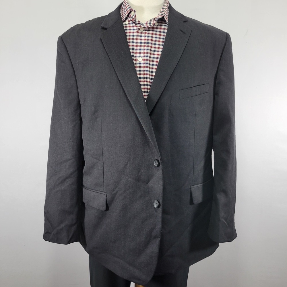 Pronto Uomo Platinum Men's Sport Coat Blazer Two Button CH BLK Wool Size 52R